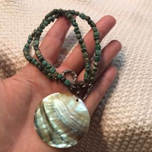 TURQUOISE AND SHELL NECKLACE